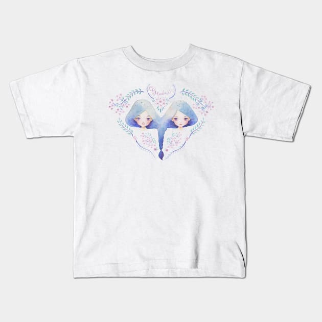 Zodiac - Gemini Kids T-Shirt by Thitika